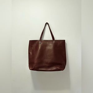 Madewell Zip Top Transport Tote - burgundy leather